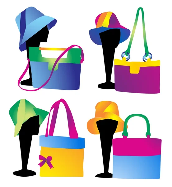 袋和帽子 — 图库矢量图片
