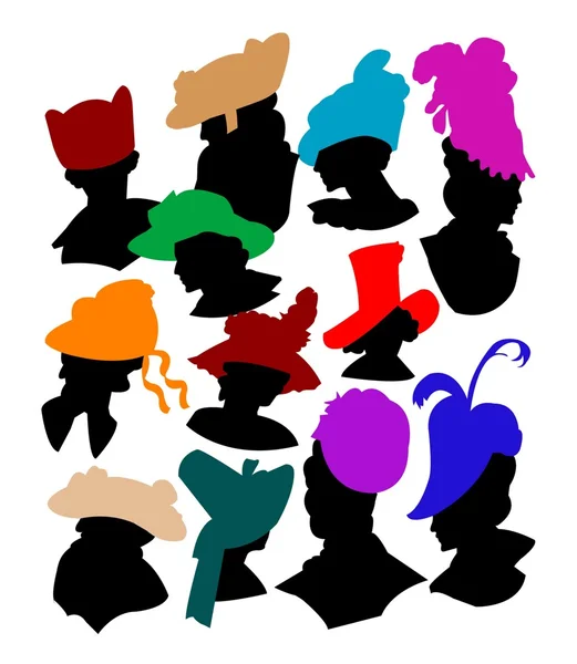 Conjunto de sombreros de mujer — Vector de stock