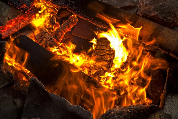 Detail Burning Bonfire Hdr — Stock Photo, Image