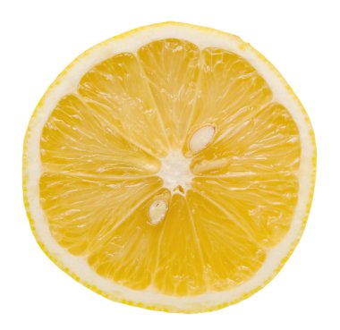 Slice of lemon on white background clipart