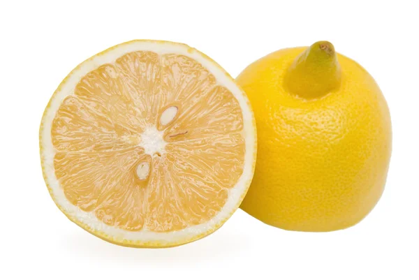 Two Halves Lemon White Background — Stock Photo, Image