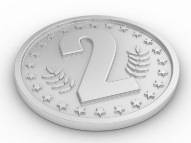 Silver medal. Second palce. clipart