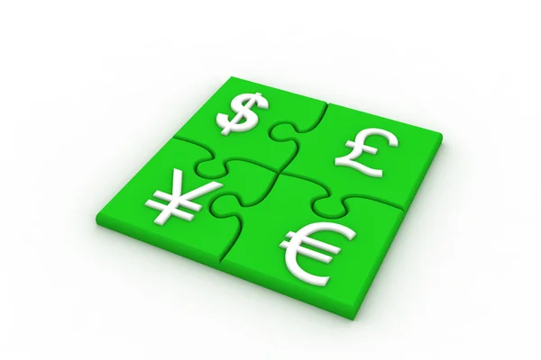 Currency Puzzle — Stock Photo, Image