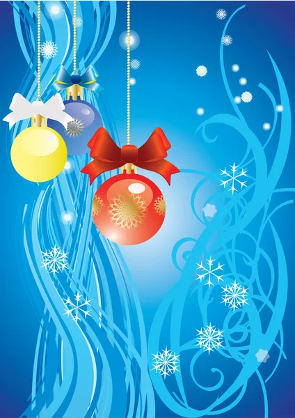 アブストラクトクリスマス青の背景ベクトル — ストックベクタ