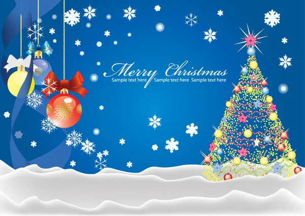 Abstraktní vánoční hvězda strom na modrém pozadí — Stockový vektor