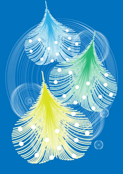 Set abstract Christmas trees — Stock Photo, Image