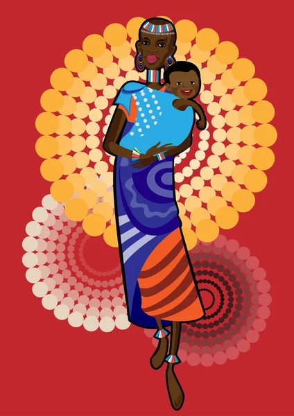 Africká matka — Stockový vektor
