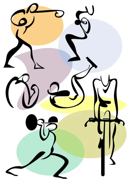 Exercices sportifs — Image vectorielle