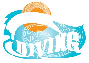 The sign for the divers clipart