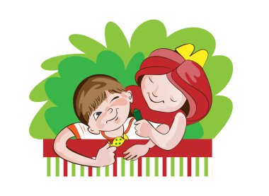 Exchange of sweets clipart