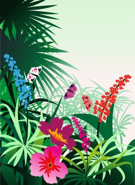 Tropical flowers clipart