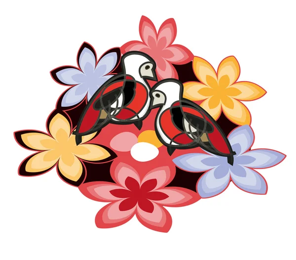 Nest onder de bloemen — Stockvector