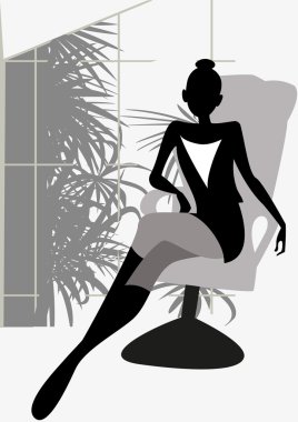 Girl in the chair clipart