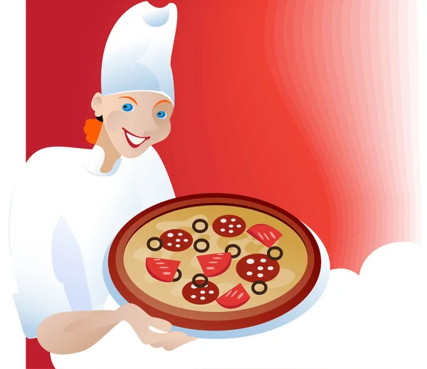 Hete pizza — Stockvector