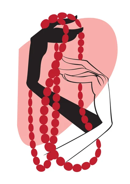 Perles rouges — Image vectorielle
