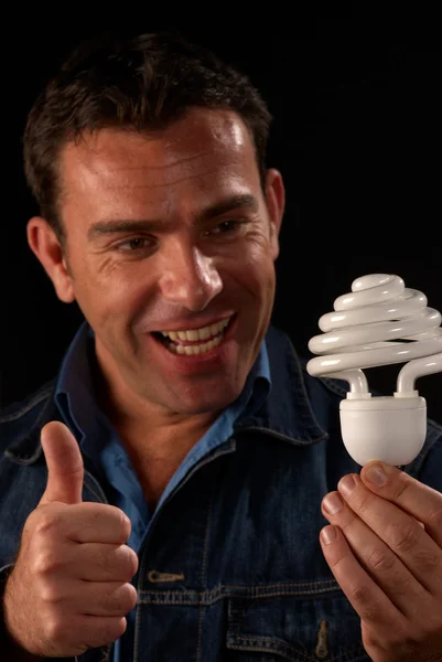 Thumbs up to energy efficiency — Stock Photo, Image