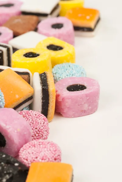 Assorted Multicolored Liquorice Candy Irresistable Treat — Stock Photo, Image