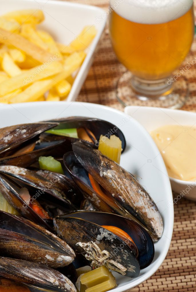 Belgian style mussels — Stock Photo © OlafSpeier 4906108