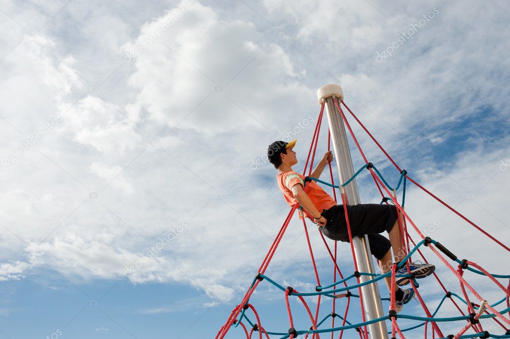 Jungle gym rope climbing — Stock Photo © OlafSpeier 5100534