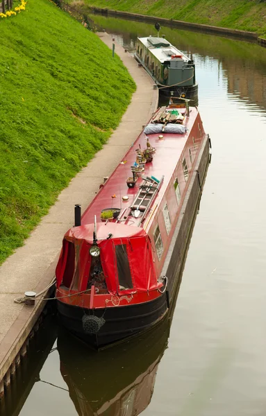 stock image Canal and narrow boats