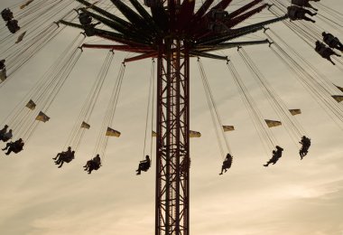 Carousel at Sunset clipart