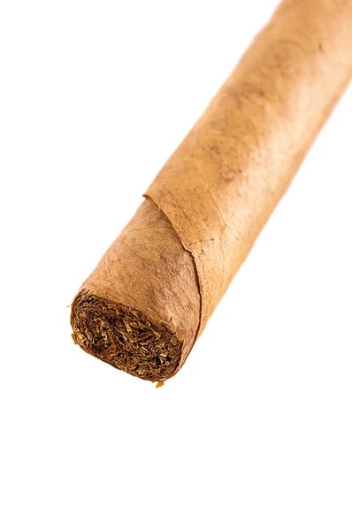 Teil der braunen Zigarre isoliert — Stockfoto