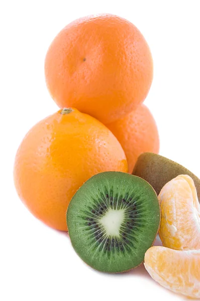 Sinaasappel en kiwi — Stockfoto