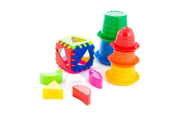 Kind speelgoed vorm diasorteerderweergave en piramide — Stockfoto