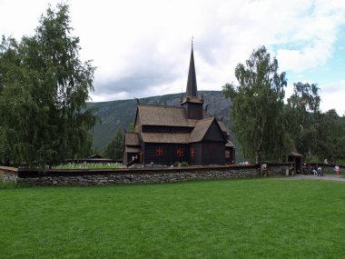 Old church in Lom ,Norway clipart
