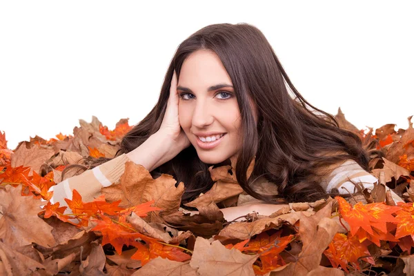Flicka och hösten — Stockfoto