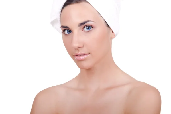 A fürdő után tiszta bőr nő — Stock Fotó