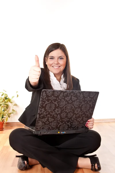 Businesswoman with a thumb up — Stock Photo, Image