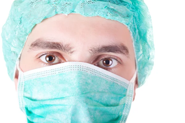 Пациент в защитной маске — стоковое фото