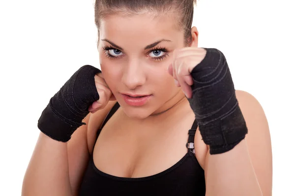 Portrait of a girl with gloves — Stock Photo, Image