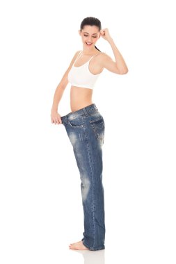 Successes girl after diet clipart