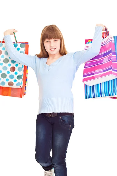 Happy, shopping teenager — Stock Photo, Image