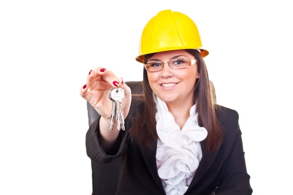 Young architect with keys — Stock Photo, Image