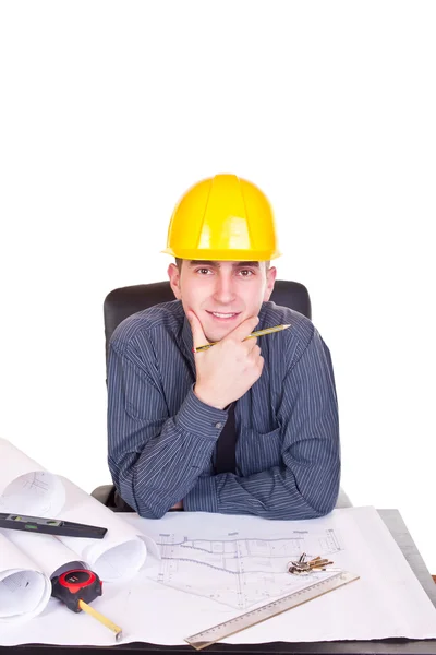 Handsome architect in office — Stock Photo, Image