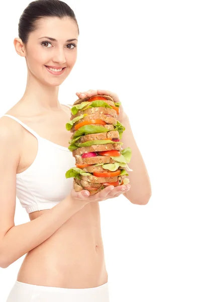 Hambúrguer super enorme ou sanduíche — Fotografia de Stock