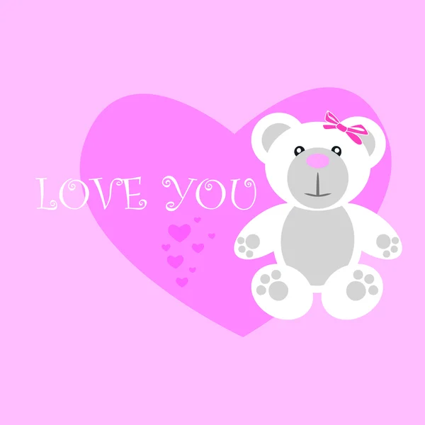 Liebe dich, Teddybär — Stockvektor