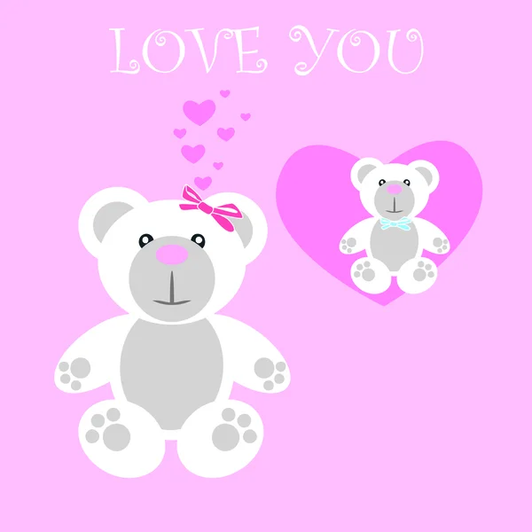 stock vector Love you Teddy bear