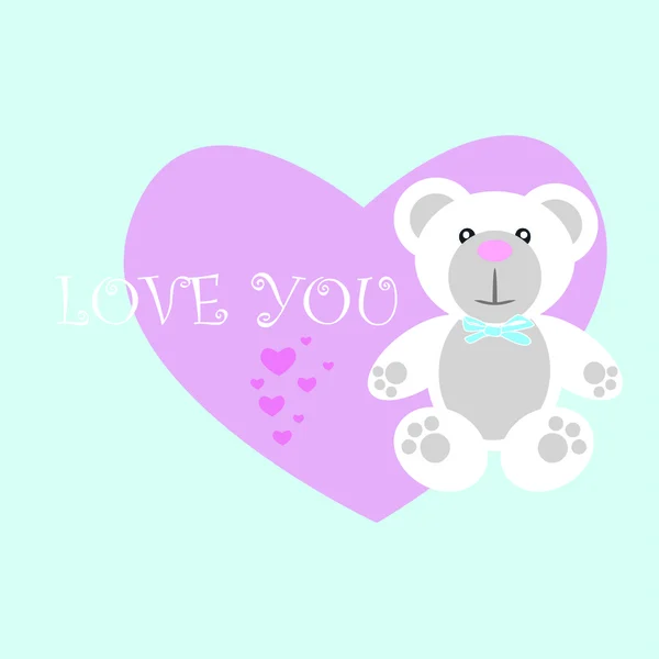 stock vector Illustration, baby love, message, fashion, heart, vector, card, pink Teddy bear