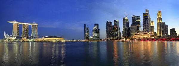 Singapur miasta z esplanade panorama — Zdjęcie stockowe