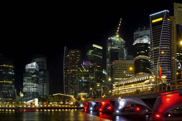 Σιγκαπούρη εικονική παράσταση πόλης από το esplanade — Φωτογραφία Αρχείου