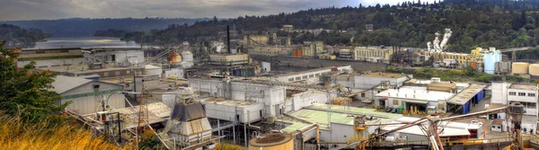 Industrial Area along River Panorama — Stock Photo, Image