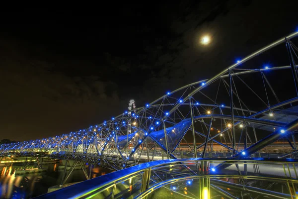 Helix-Brücke bei Nacht — Stockfoto
