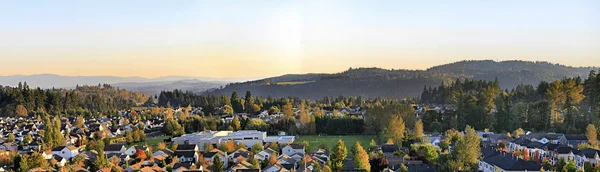 Typisk förorts bostadsområde panorama — Stockfoto