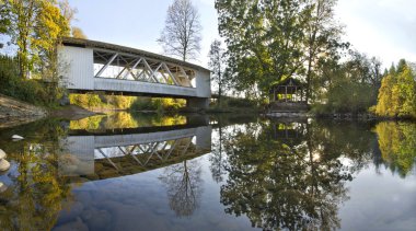 Hannah kapalı köprü oregon panorama