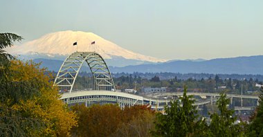 Fremont Bridge Portland Oregon Panorama clipart