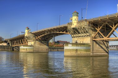 Burnside Bridge Over Willamette River Portland Oregon 2 clipart